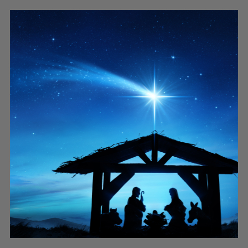 떨어지는 별똥별을 보고 있는 두 사람의 그림자