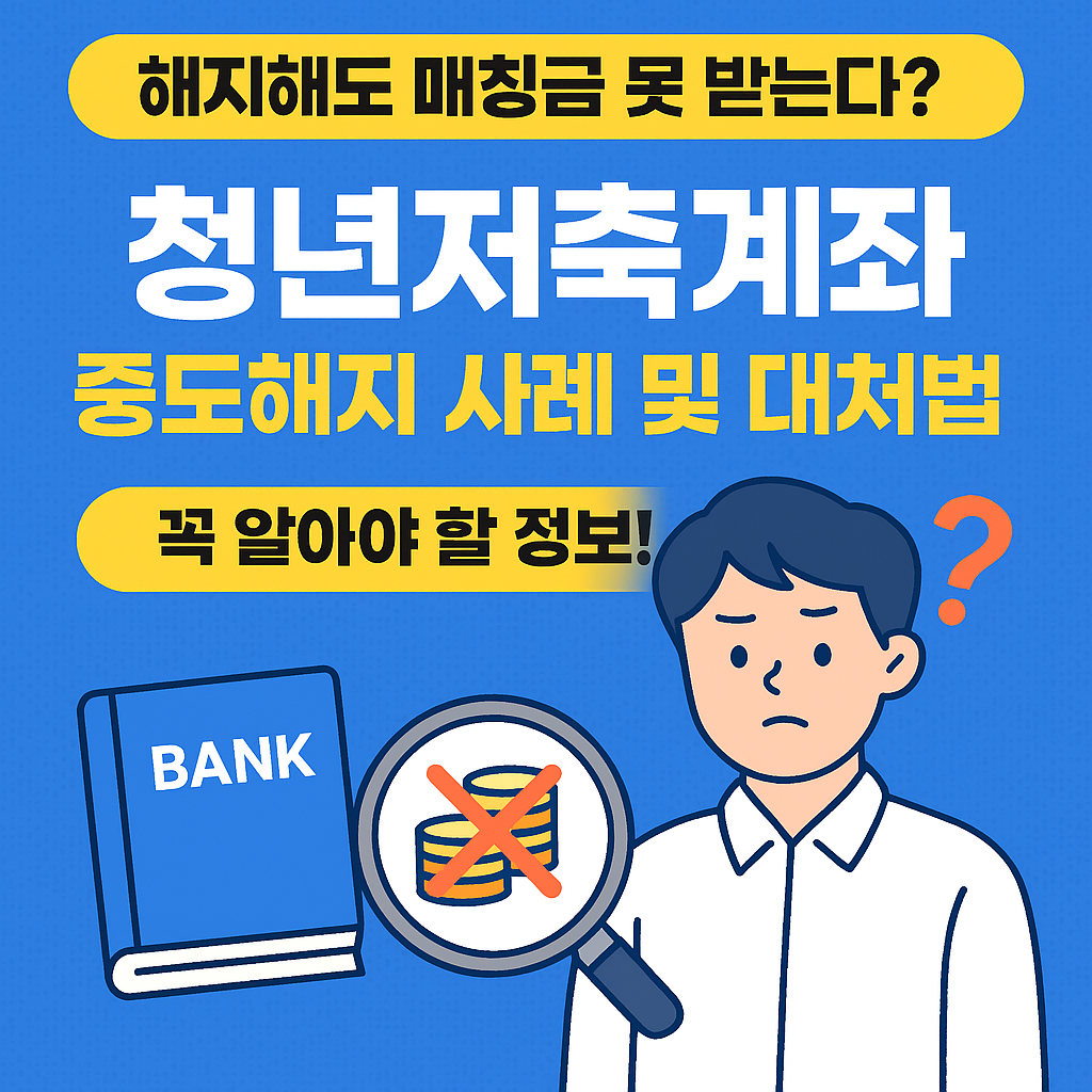 청년저축계좌 중도해지 사례 및 대처법 - 매칭금 지키는 꿀팁!