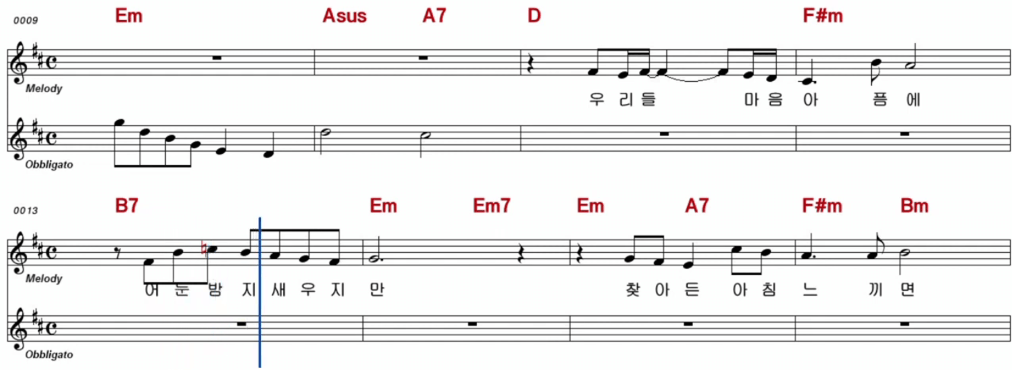 푸른하늘 - 눈물나는 날에는 악보