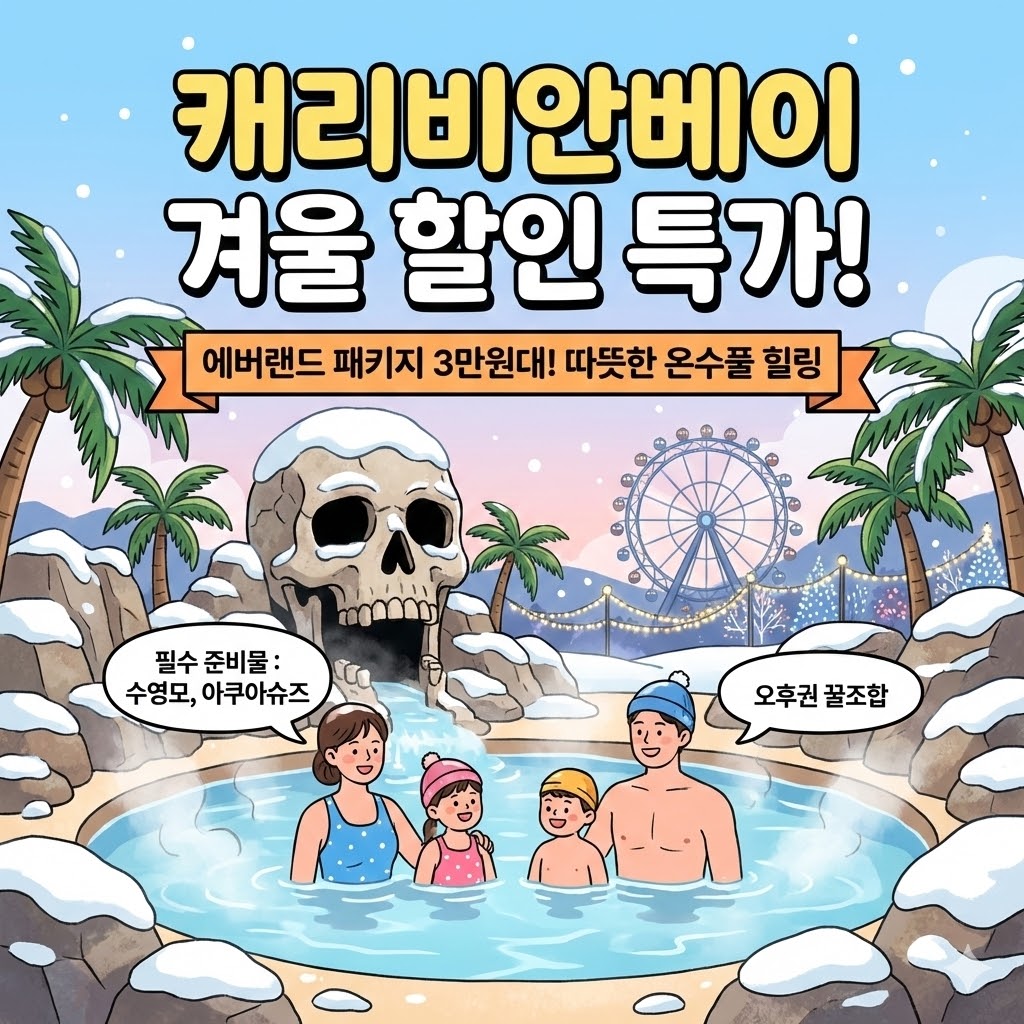 026년 캐리비안베이 겨울 시즌 할인 혜택 안내 썸네일.
