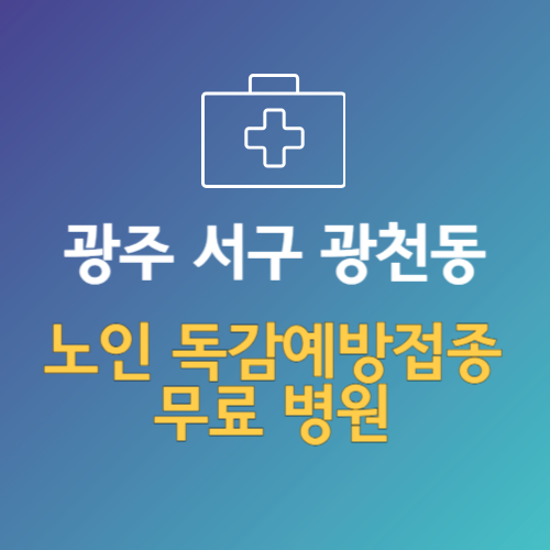 광주 서구 광천동 노인 독감예방접종 무료 병원 (인플루엔자 무료 접종 대상 날짜)
