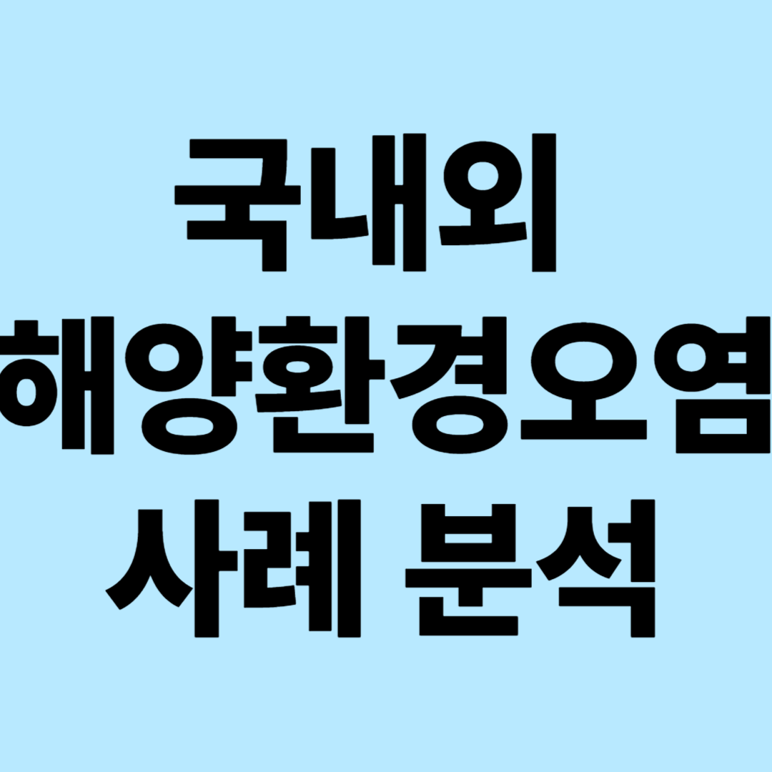 국내외 해양환경 오염 사례 분석: 원인 진단과 교훈