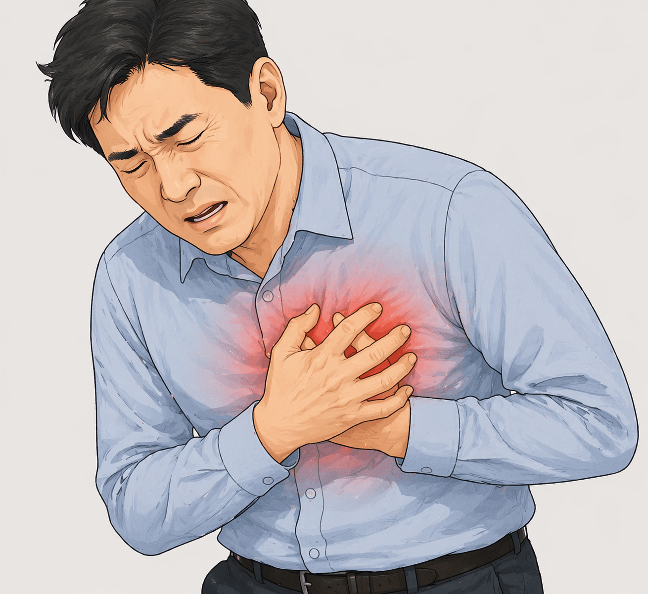 가슴통증을 호소하는 성인 포스터