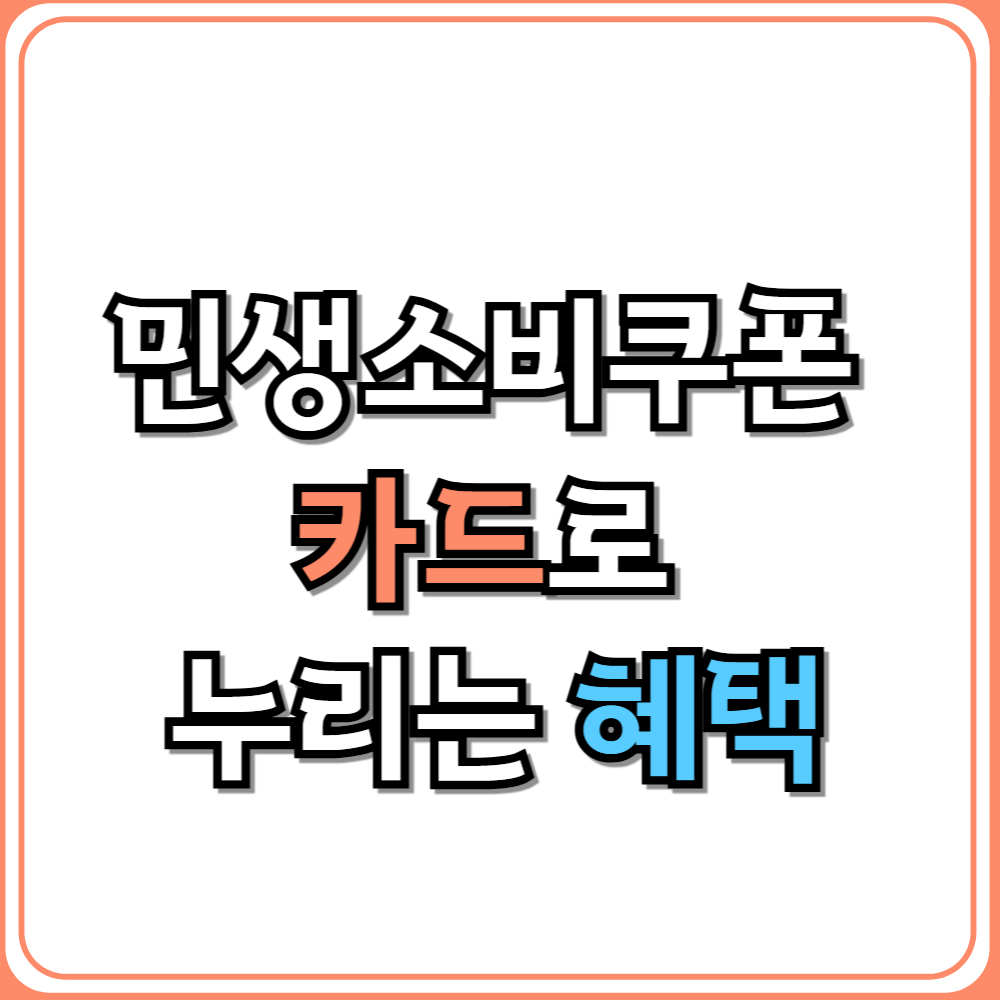 민생소비쿠폰 카드로 누리는 혜택