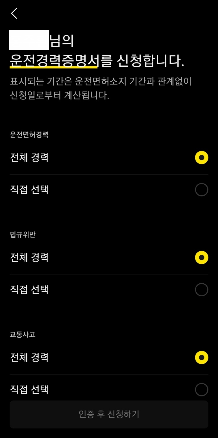 모바일 신분증 카카오톡 발급 화면