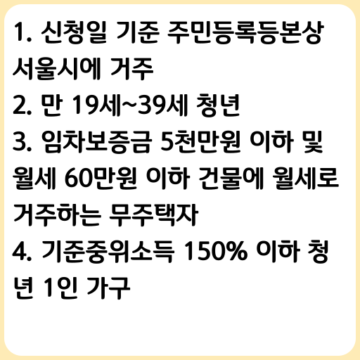 2023 서울시 청년월세지원