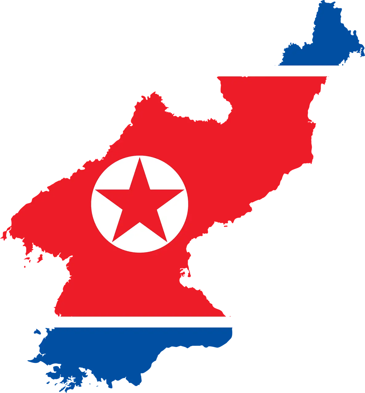 부한 지도와 국기