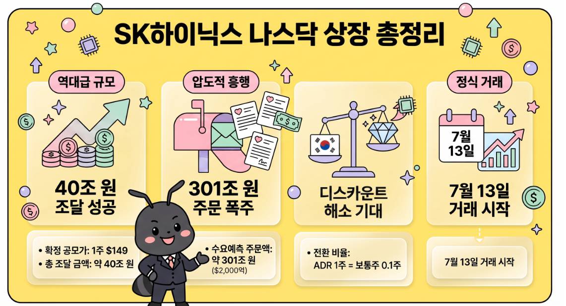 SK하이닉스 나스닥 상장 정리 표