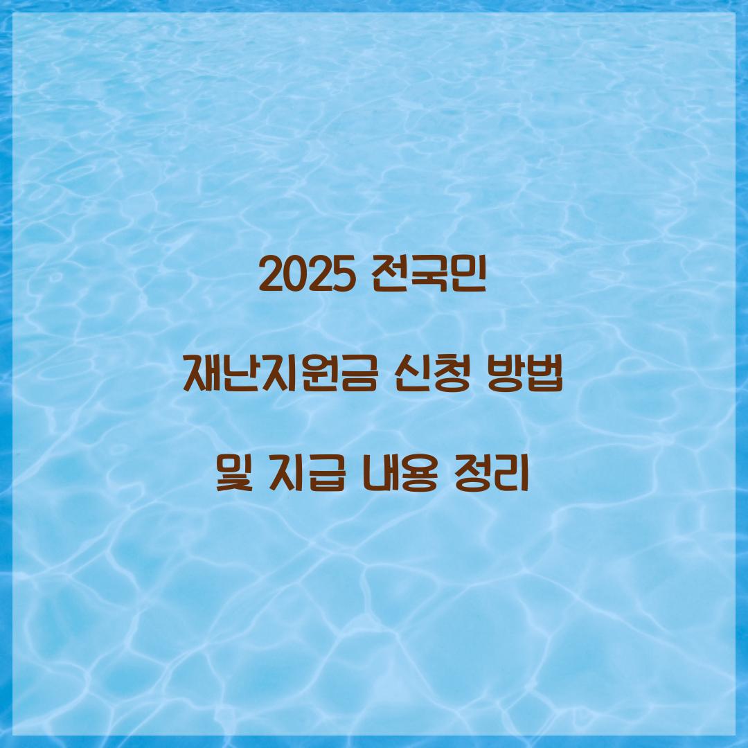 2025 전국민 재난지원금 신청