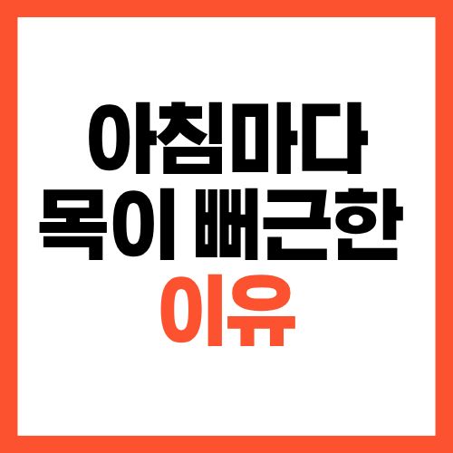 아침마다 목이 뻐근한 이유, 베개 문제가 아닐 수도 있습니다