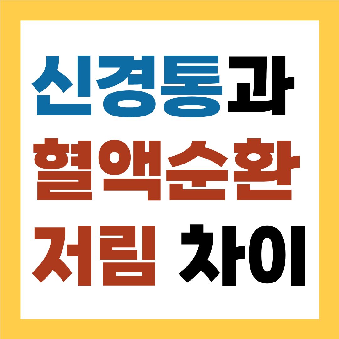 신경통과 혈액순환 저림 차이