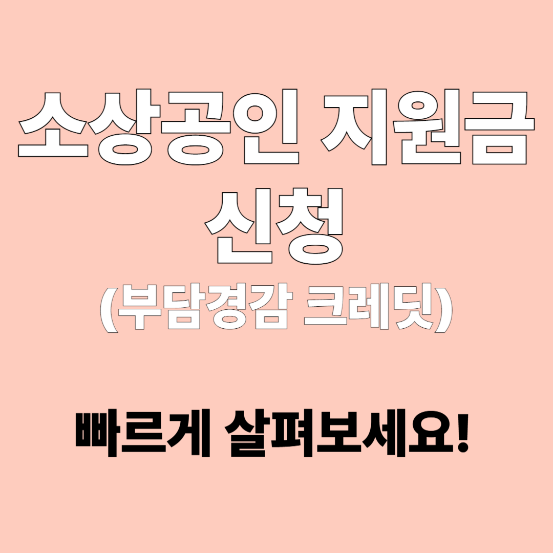 소상공인 지원금 신청