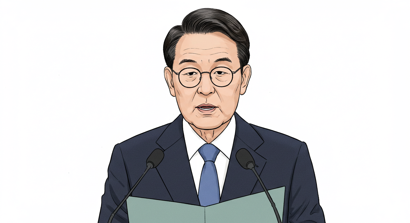 대통령 선거 후보로 출마 선언을 하는 모습