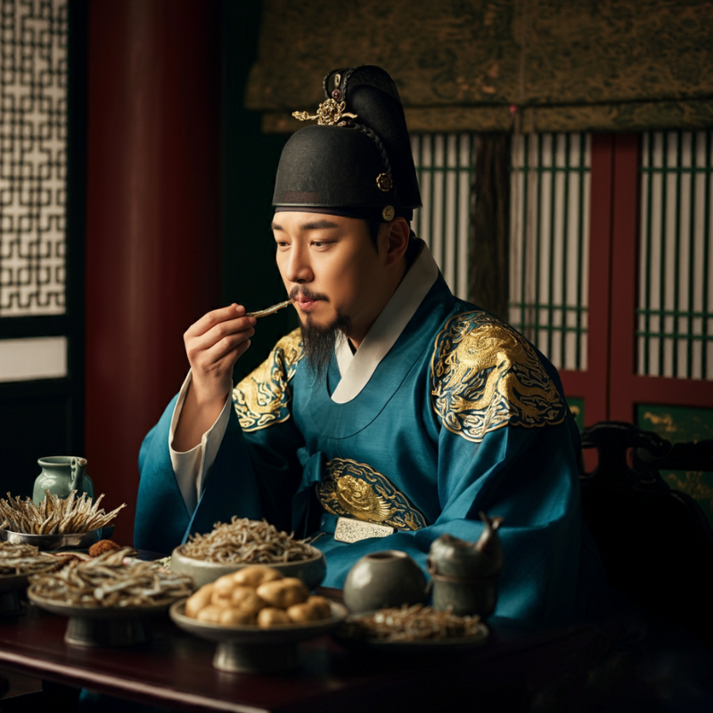 조선시대 왕이 먹고 있는 멸치