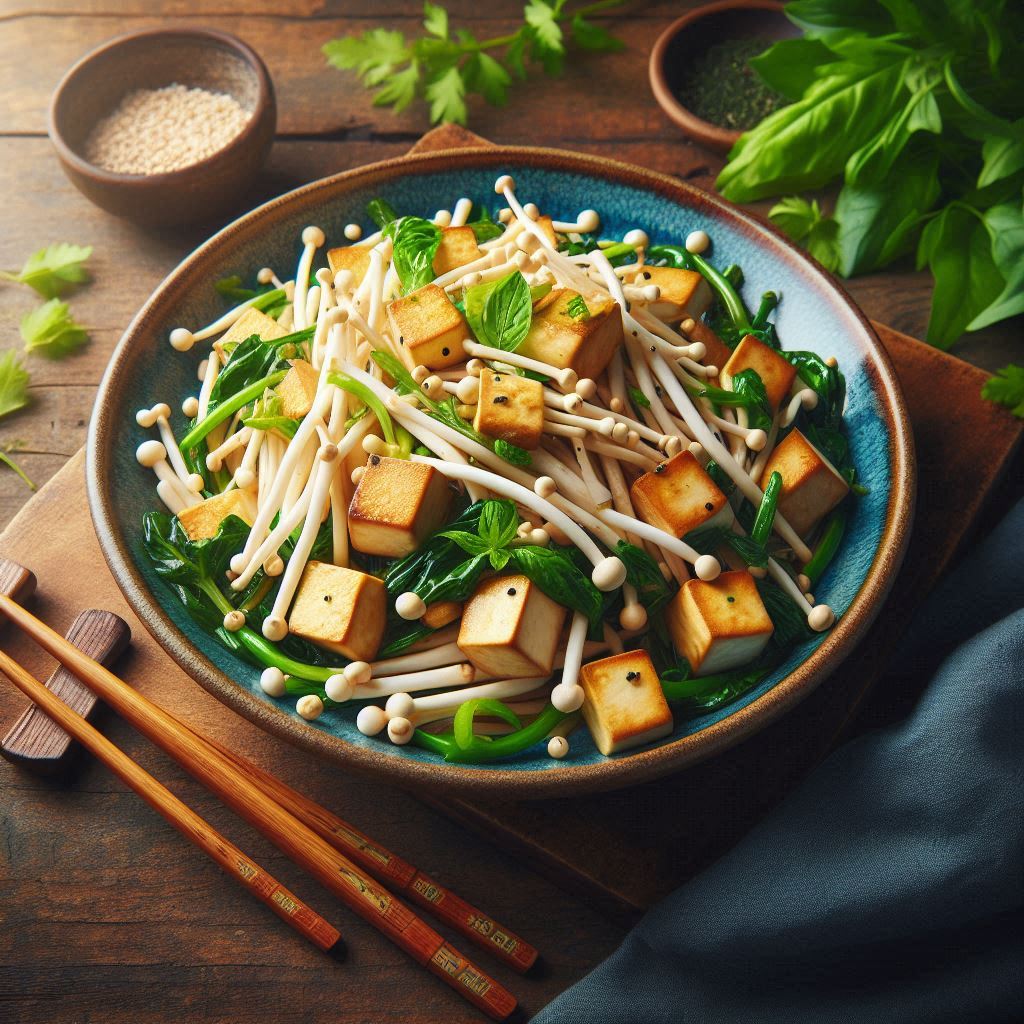 칼로리 부담 없는 팽이버섯 두부볶음