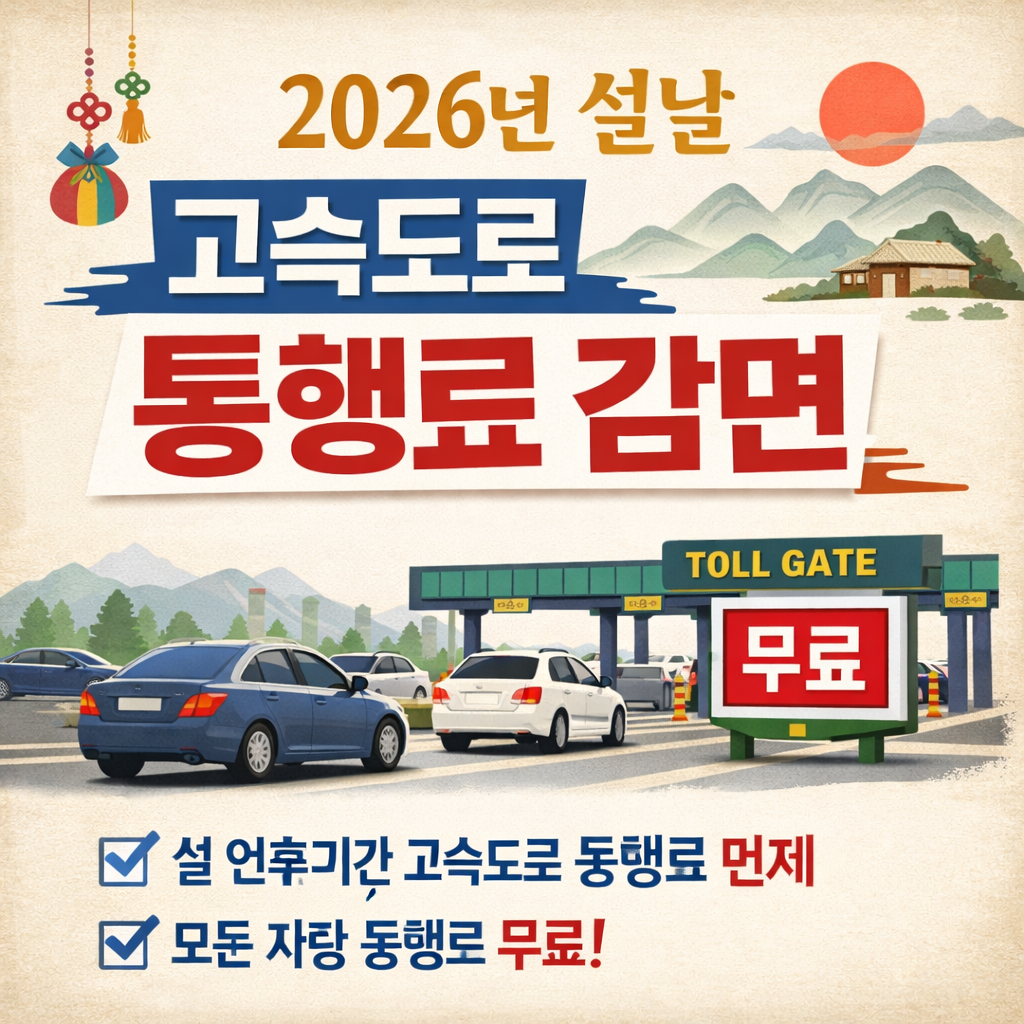 2026년 설날 고속도로 통행료 면제