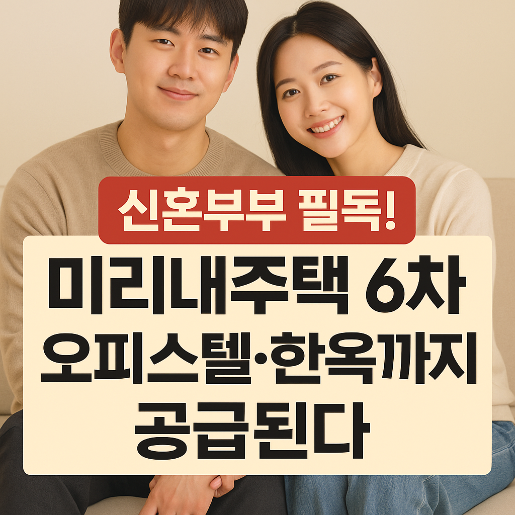 신혼부부 필독! 미리내주택 6차, 오피스텔&middot;한옥까지 공급된다