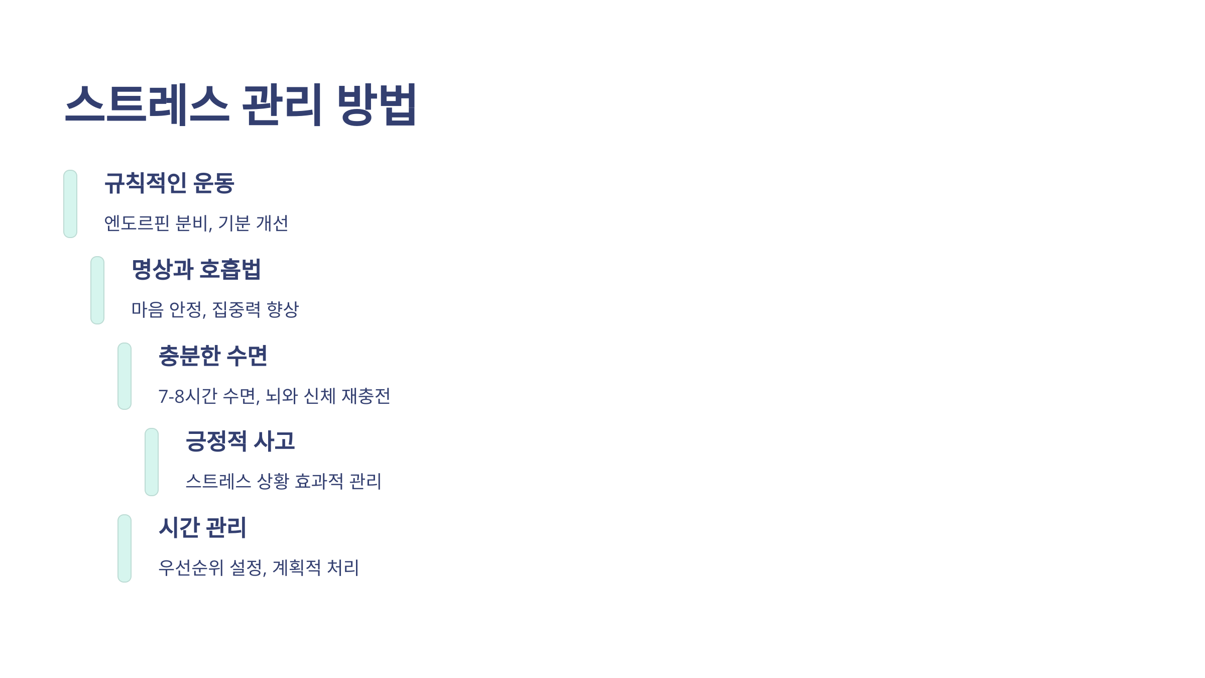 스트레스 관리 방법