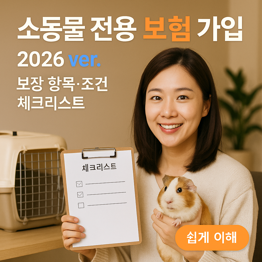 소동물 전용 보험 가입 2026 ver. | 보장 항목·조건 체크리스트