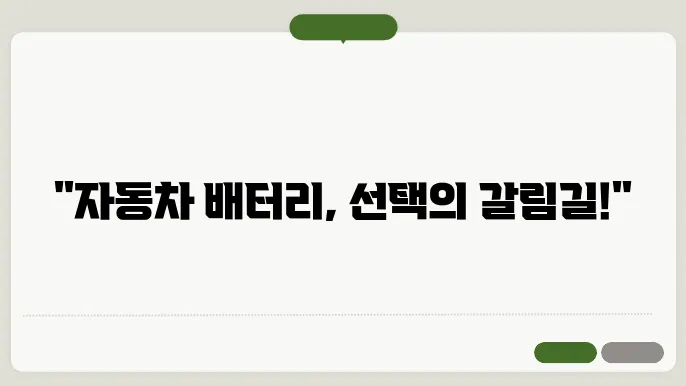 자동차 배터리 종류