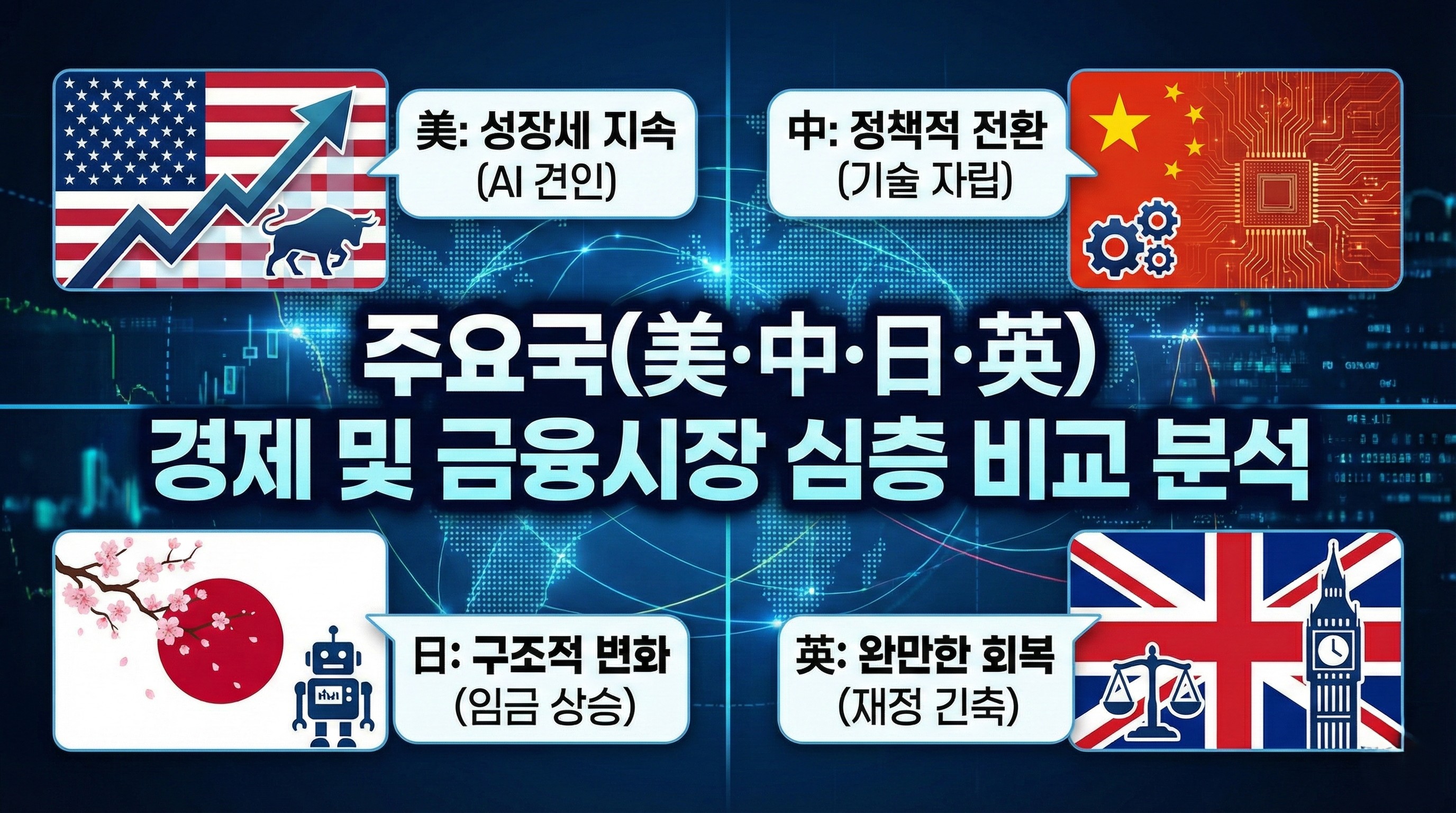 미중일영의 경제 및 금융시장 비교