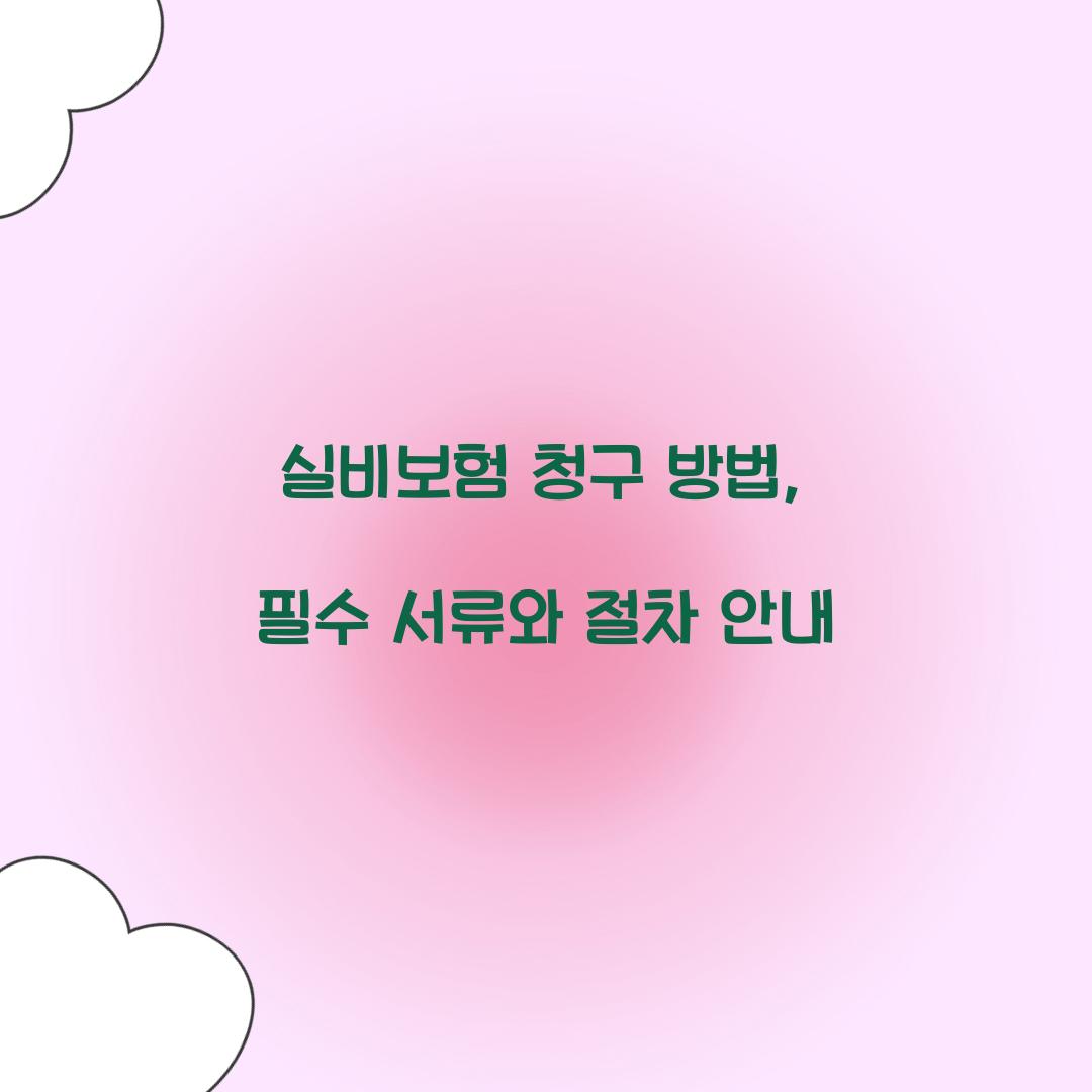 실비보험 청구 방법