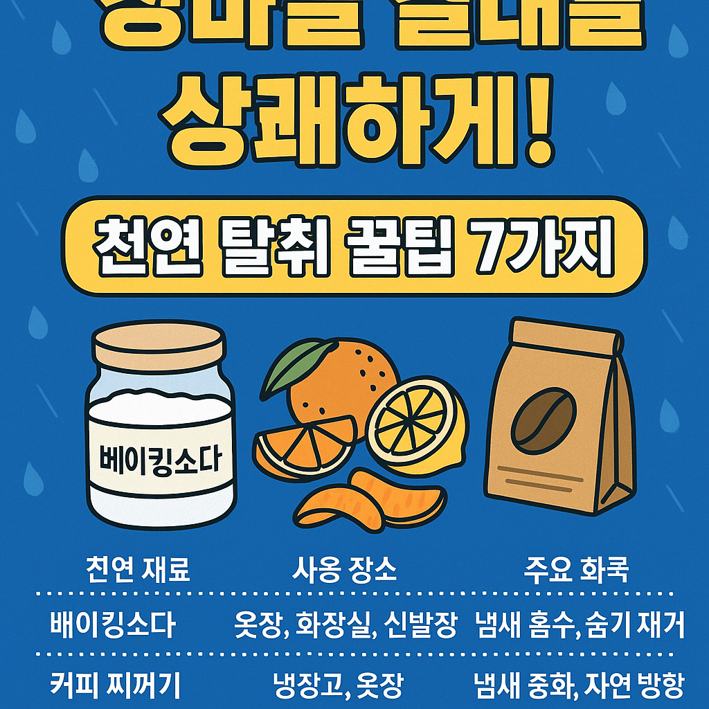 장마철 실내를 상쾌하게! 천연 탈취 꿀팁 7가지