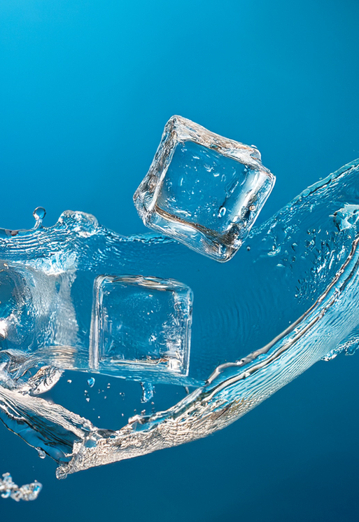 ice cube floating