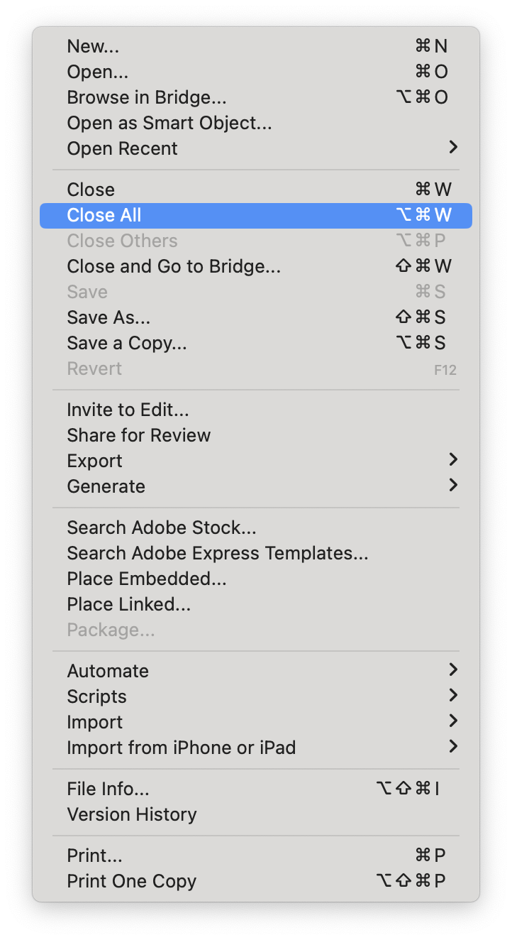 포토샵에서 열어놓은 창 한번에 닫는 2가지 방법