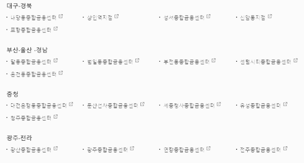 영업시간 특화 점포 (대구, 경북, 부산, 울산, 경남, 충청, 대전, 세종, 광주, 전라)