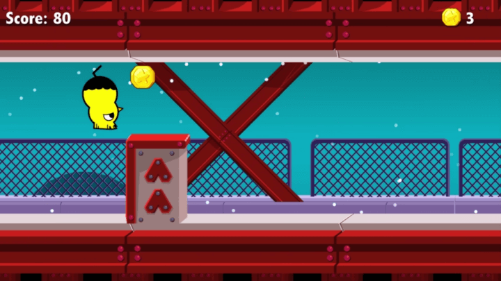 장애물을-피해-점프하며-동전을-획득하는-화면