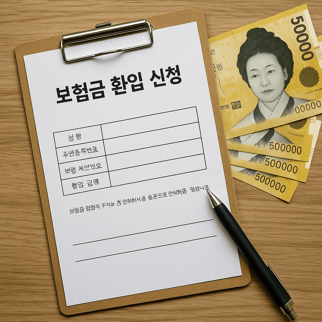 보험금 환입 신청 방법