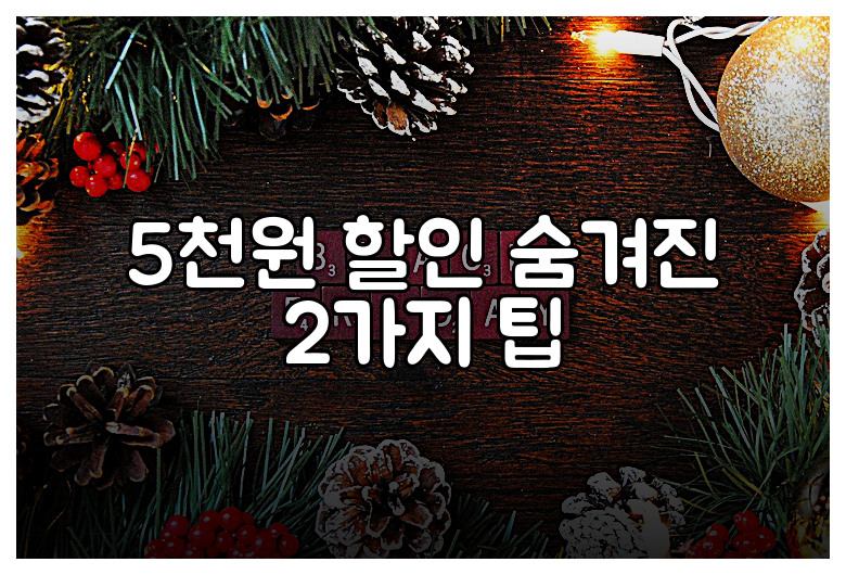 5천원 할인 숨겨진 2가지 팁