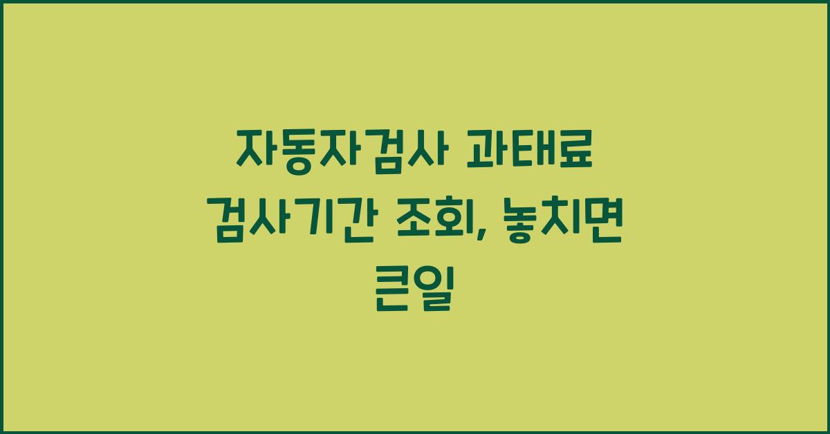 자동자검사 과태료 검사기간 조회