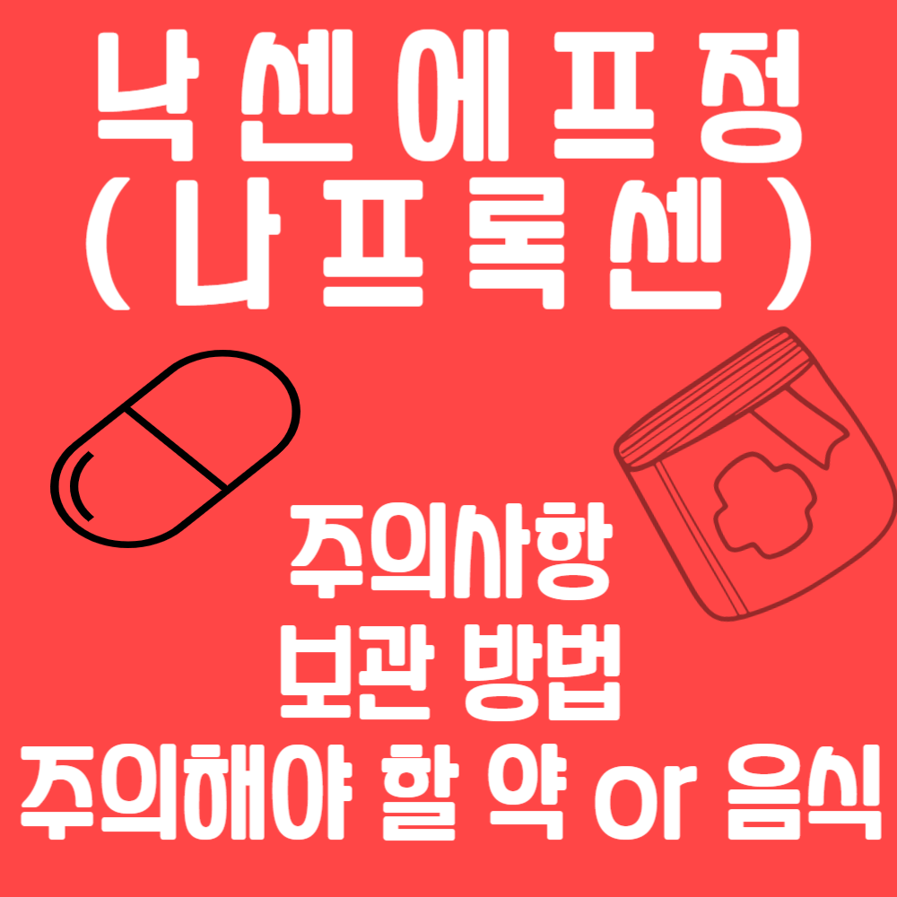 낙센에프정 주의 사항과 보관 방법 및 주의해야 할 약 or 음식