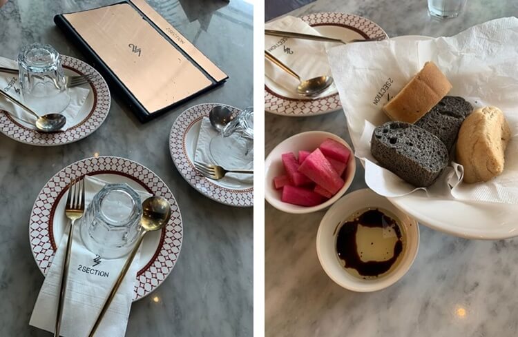 기본 세팅 및 빵, 무피클, 발사믹 식초 소스