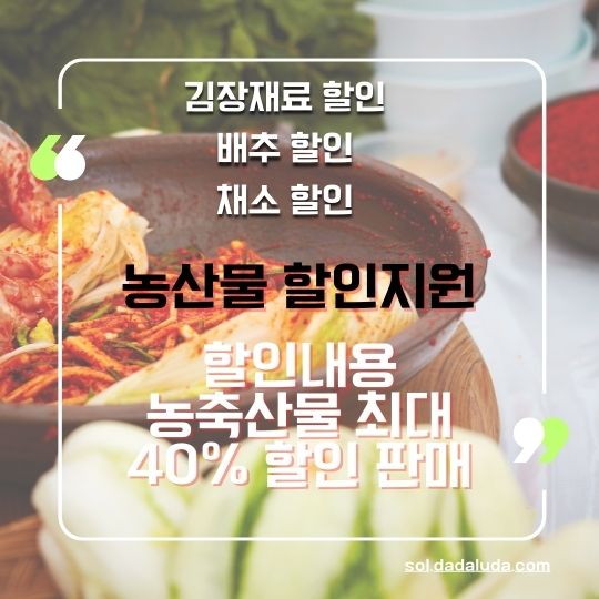 김장 재료 할인 채소 할인 배추