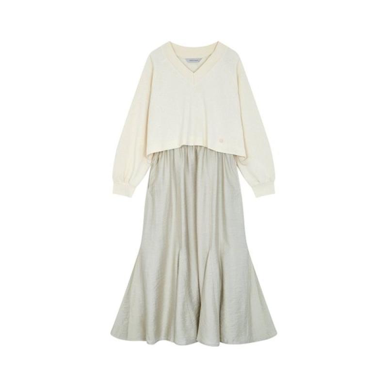 보브 티셔츠 레이어드 드로스트링 원피스 7153337005