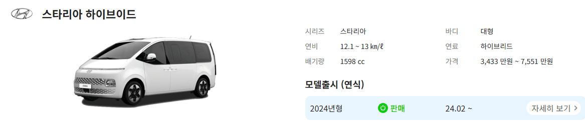 스타리아 중고차 가격 시세 ❘ 21~24년식 가격대 분석