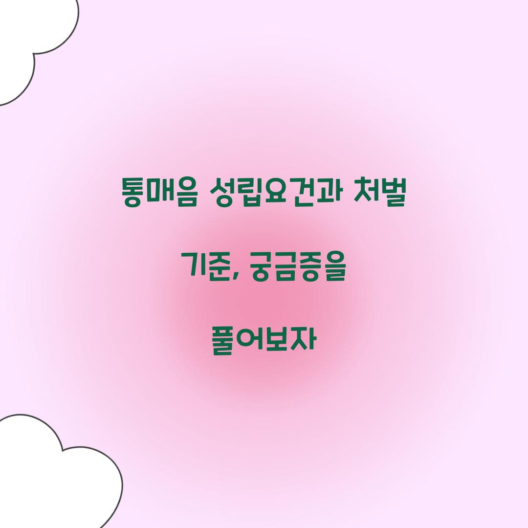 통매음 성립요건과 처벌 기준