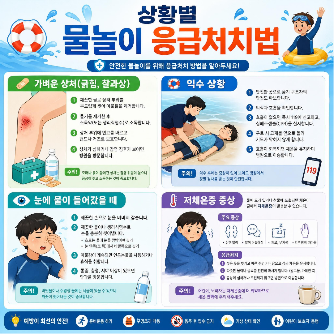 물놀이 상황별 응급처치