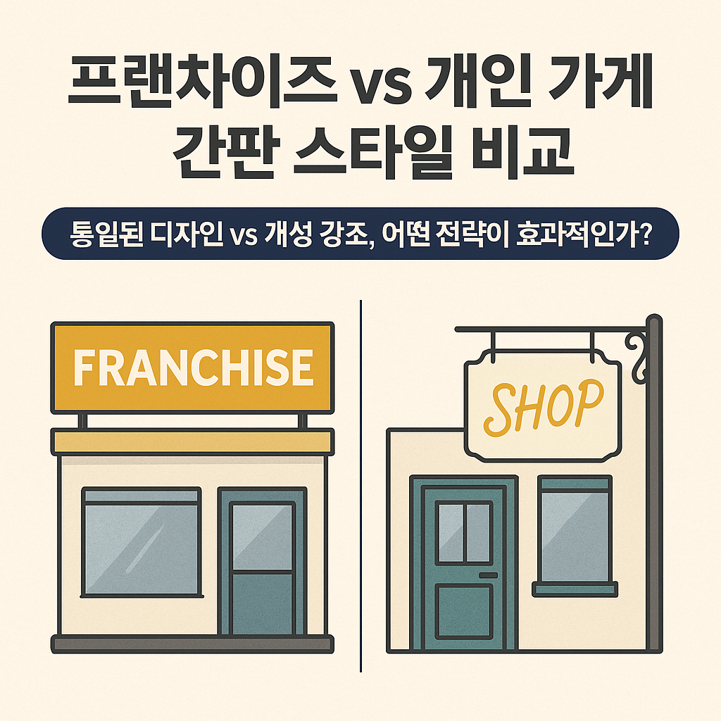프랜차이즈 vs 개인 가게 간판 스타일 비교통일된 디자인 vs 개성 강조, 어떤 전략이 효과적인가?