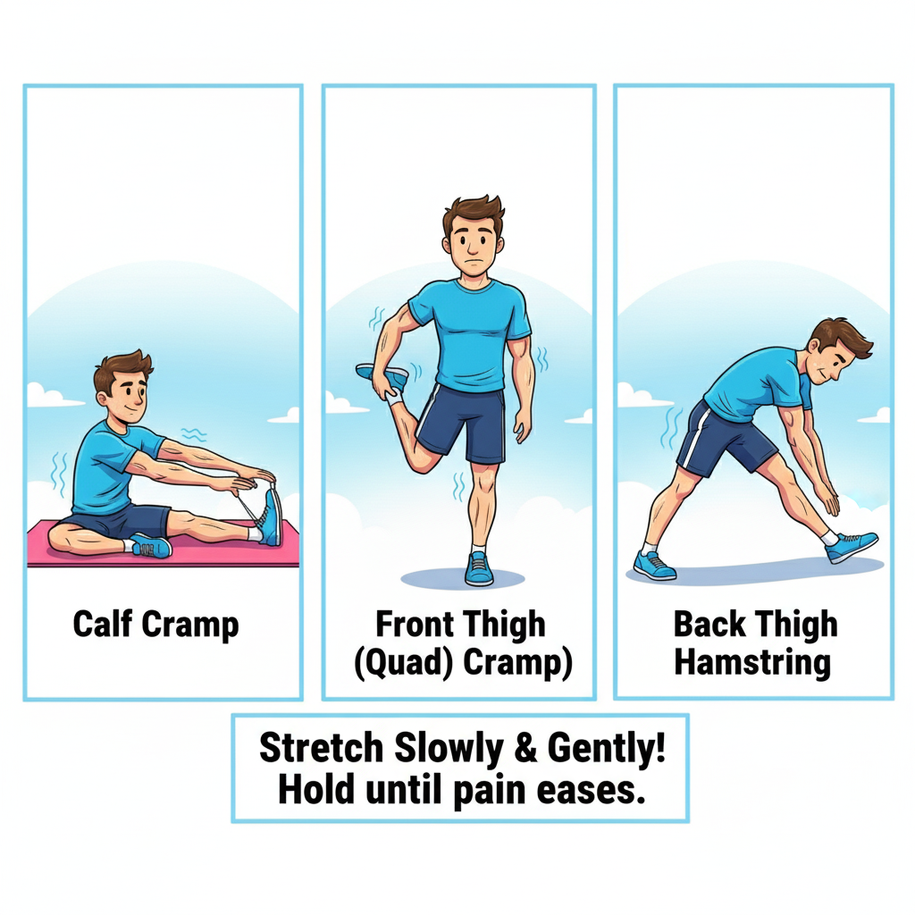 다리에 쥐가날때 응급 처치 방법