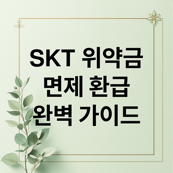 SKT 위약금 면제/환급 완벽 가이드: 신청 방법부터 보상 혜택까지