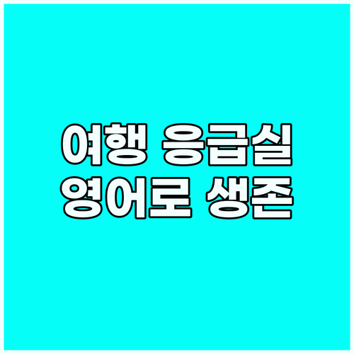 여행 중 응급실? 영어로 침착하게 살..