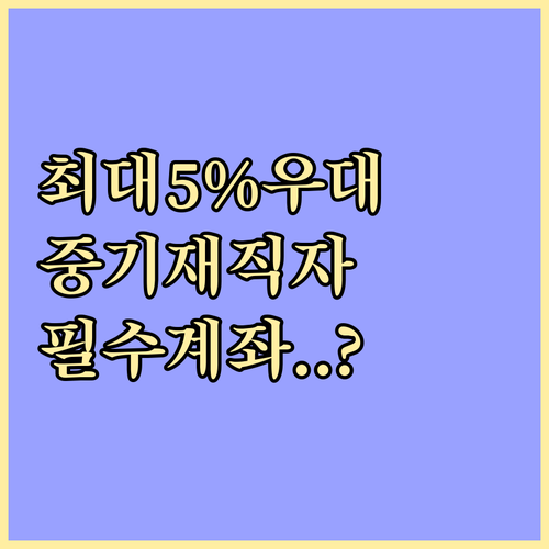 중소기업 재직자 우대 저축계좌 청년 ..