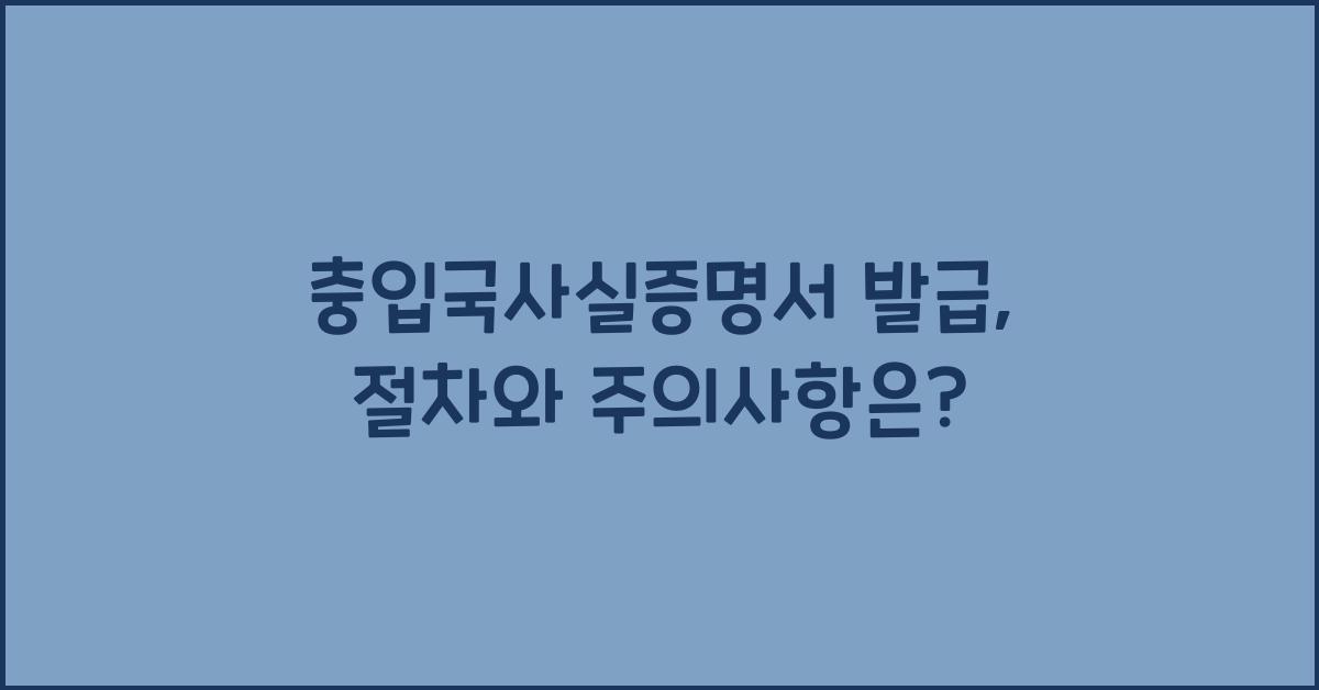 충입국사실증명서 발급