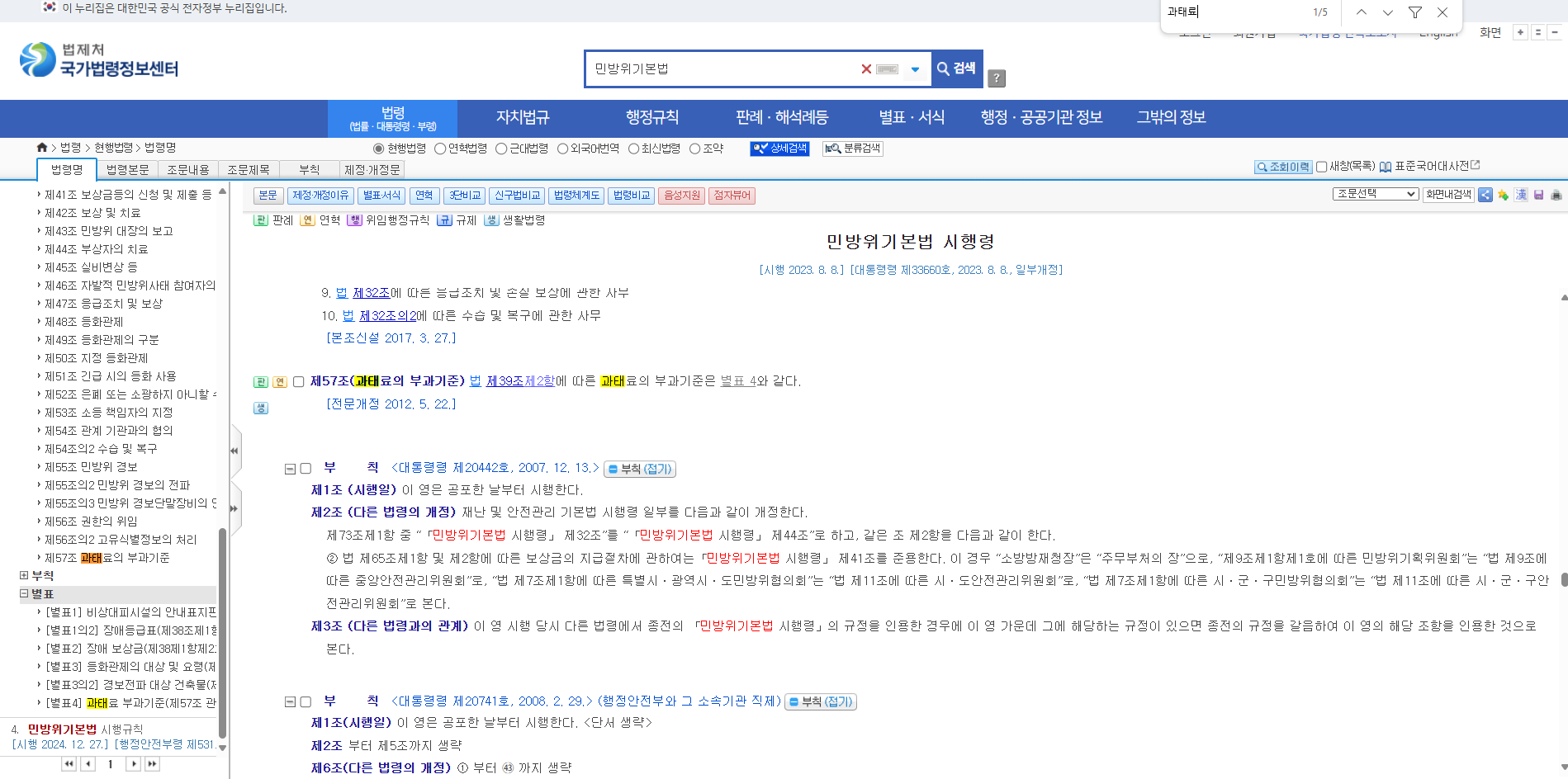 민방위 사이버교육 연차 과태료