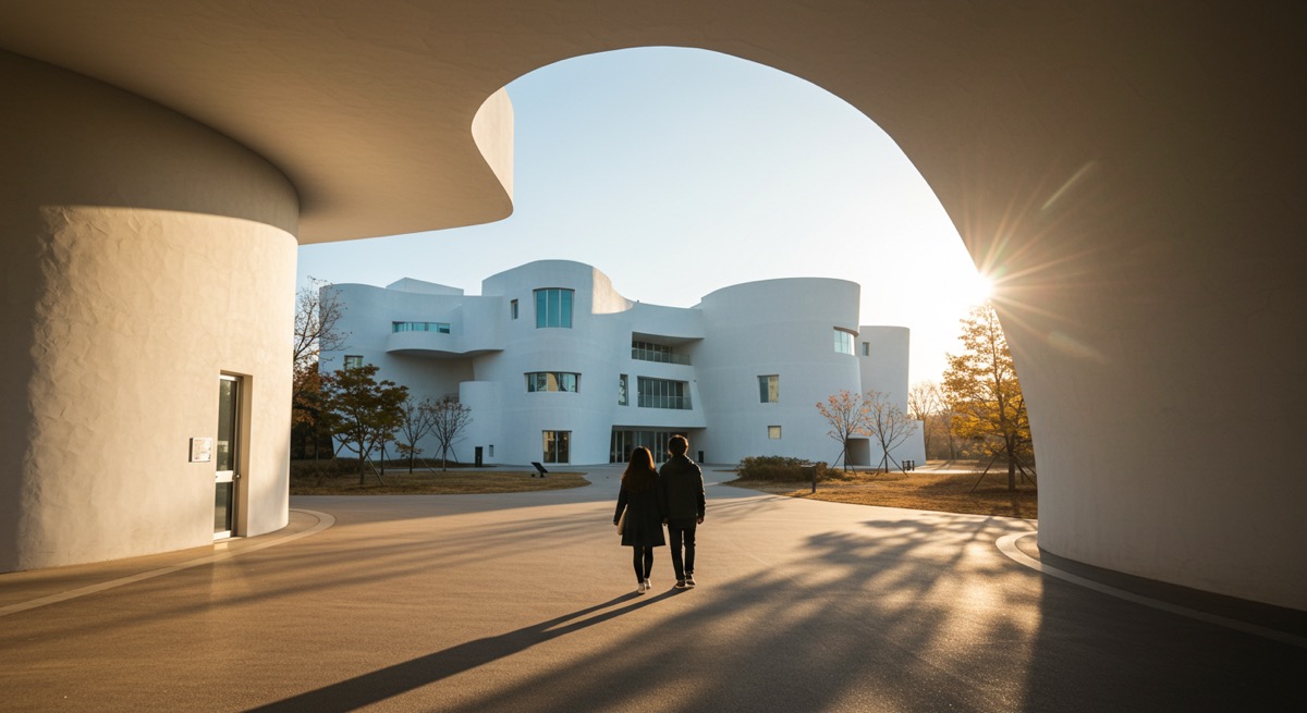 파주 헤이리 예술마을의 독특한 건축물과 산책로 풍경