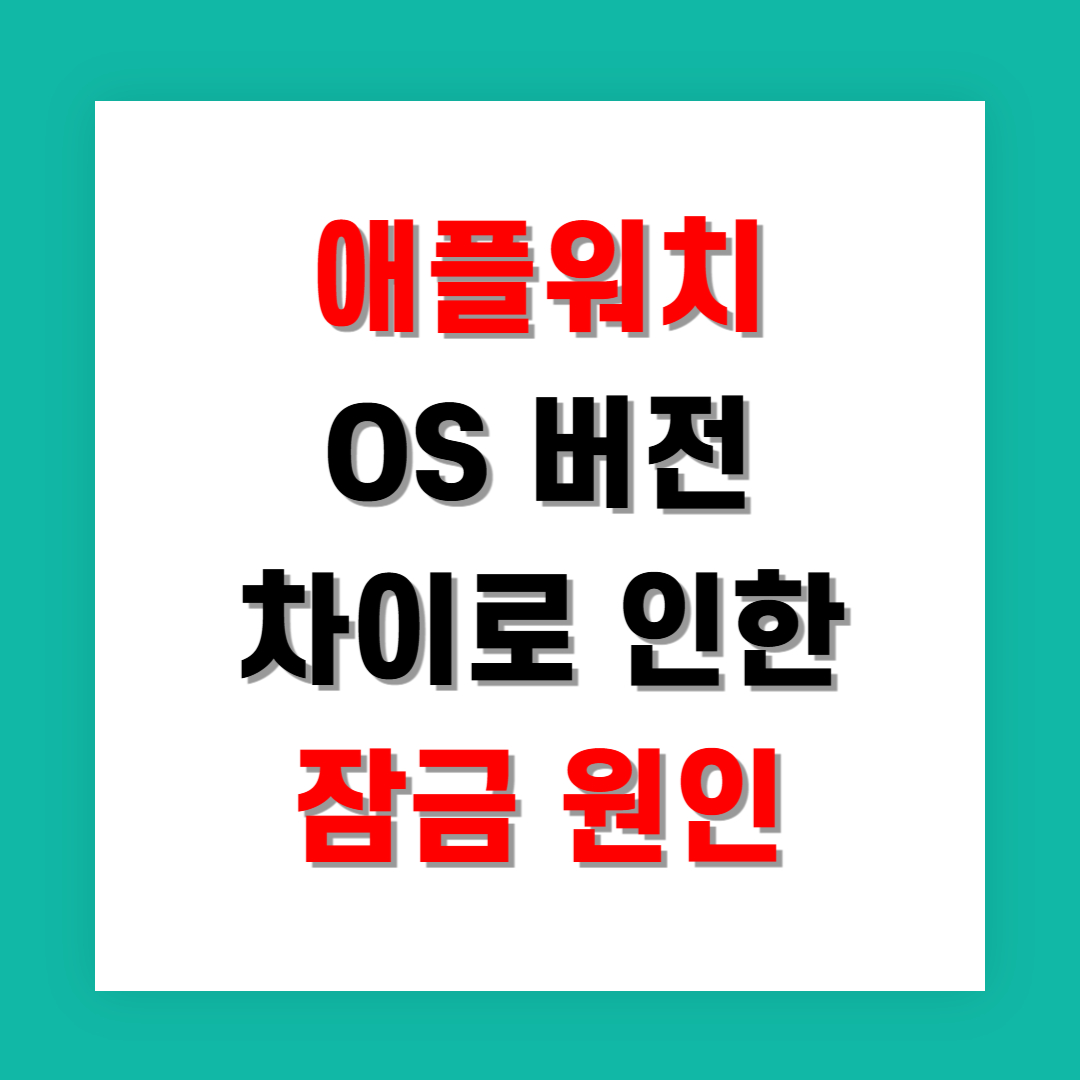 애플워치 OS 버전 차이로 인한 잠금 원인